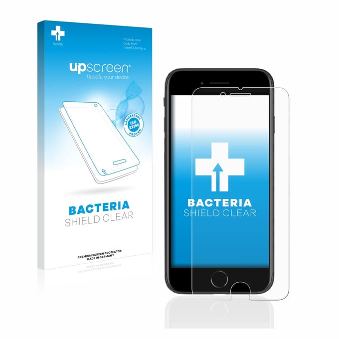 upscreen - Screenprotector voor Apple iPhone SE 2 / SE 3 - Folie Beschermfolie transparant antibacterieel