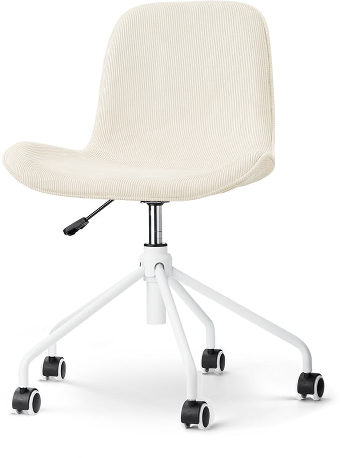 Nolon Nout-Fé bureaustoel rib beige - wit onderstel