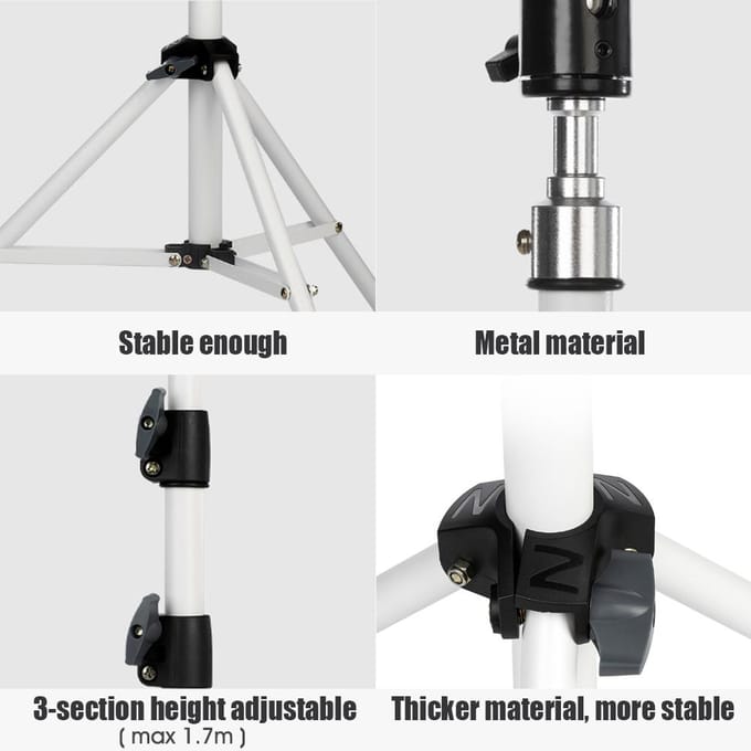 Wanbo-projector Universeel statief Draagbaar 30170cm Verstelbare hoogte / 3-sectie statief / 360 graden weergave / Versterkt statief voor Wanbo-projector wit