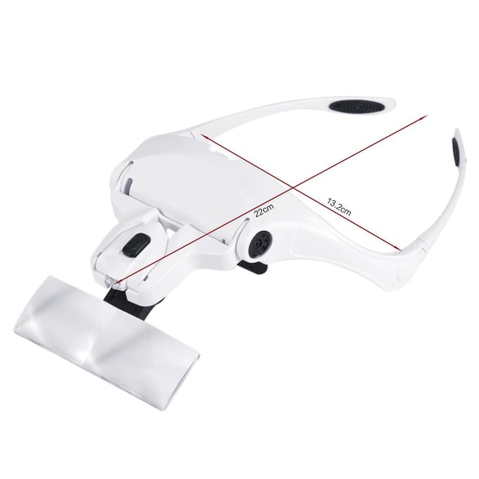 Nieuwe 5-Lens Hoofdtelefoon Vergrootglas Met LED Verlichting Handsfree Vergrootglas Wimperverlenging