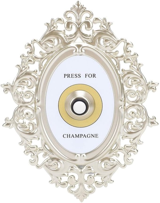 Allecto - Druk op voor Champagneknop - Decoratieve Deurbel - Retro