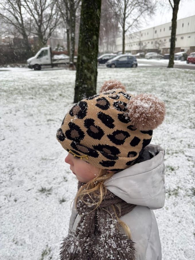 Charm & Chic - Meisjes pantermuts - Schattige meisjesmuts met panterprint & oortjes