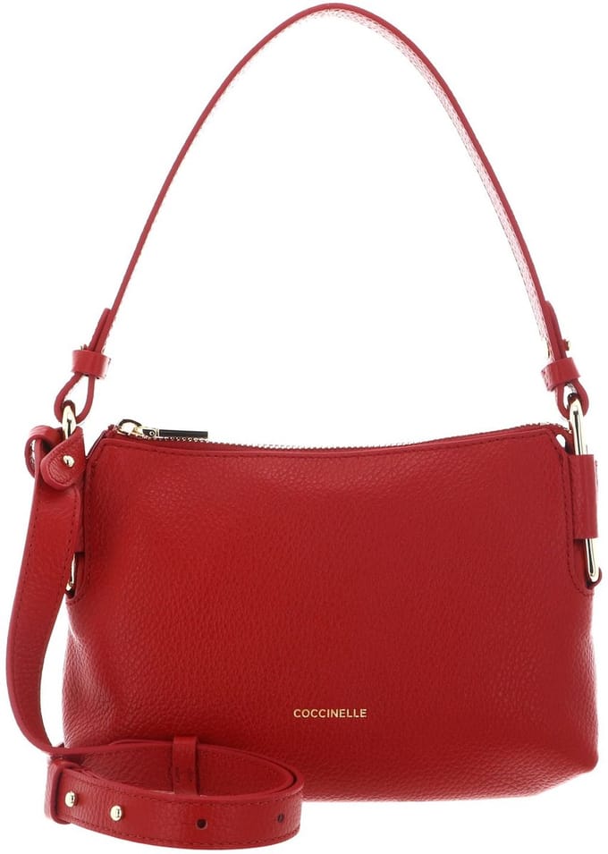 COCCINELLE Leren schoudertas Rebekka Mini Bag Grained Leather Scarlet rood