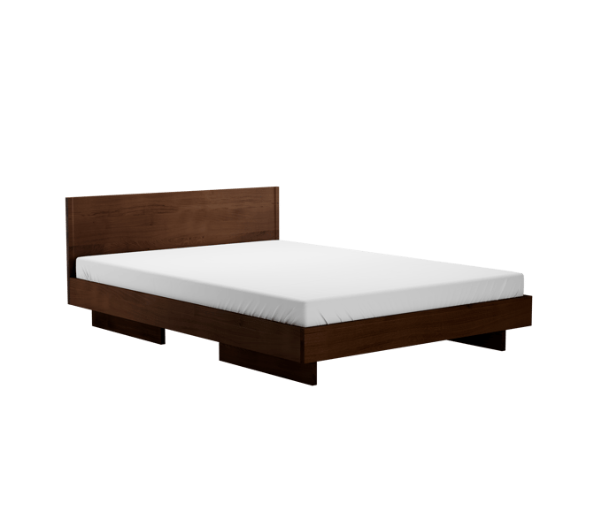 Objekte unserer Tage Zians Bed - notenhout gewaxt - met hoofdeinde - 200 x 200 cm
