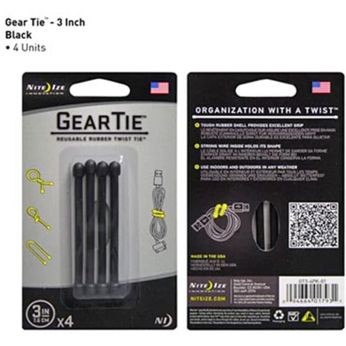 Nite ize gear tie allesbinder 4-pack zwa