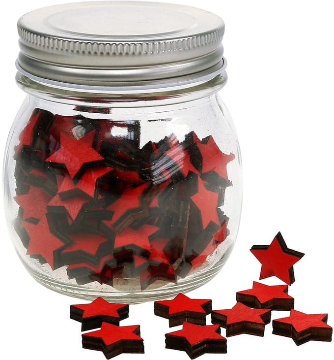 Glas met sterren rood 9cm