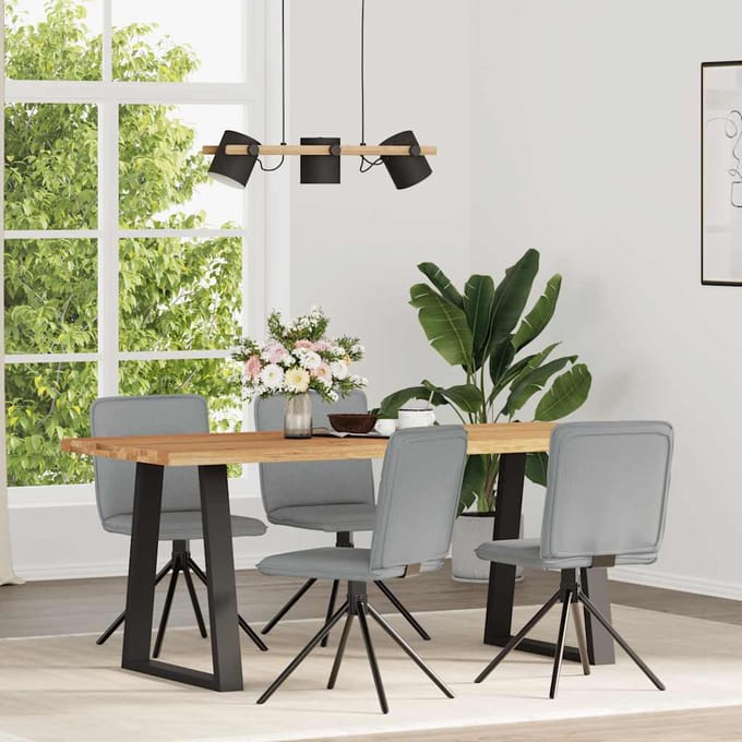 vidaXL Eetkamerstoelen 4 st stof lichtgrijs