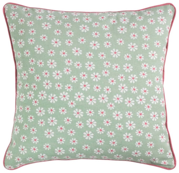 Daisy Flowers Kussen groen 50x50cm