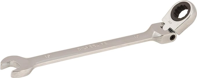 Silverline 245074 Steek-/ringratelsleutel met flexibele kop - 10mm