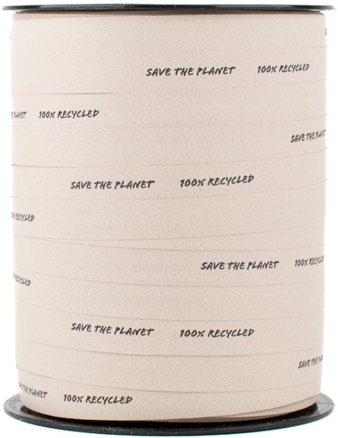 Krullint - 10 mm x 250 m - wit/zandkleur - 100% gerecycled PP