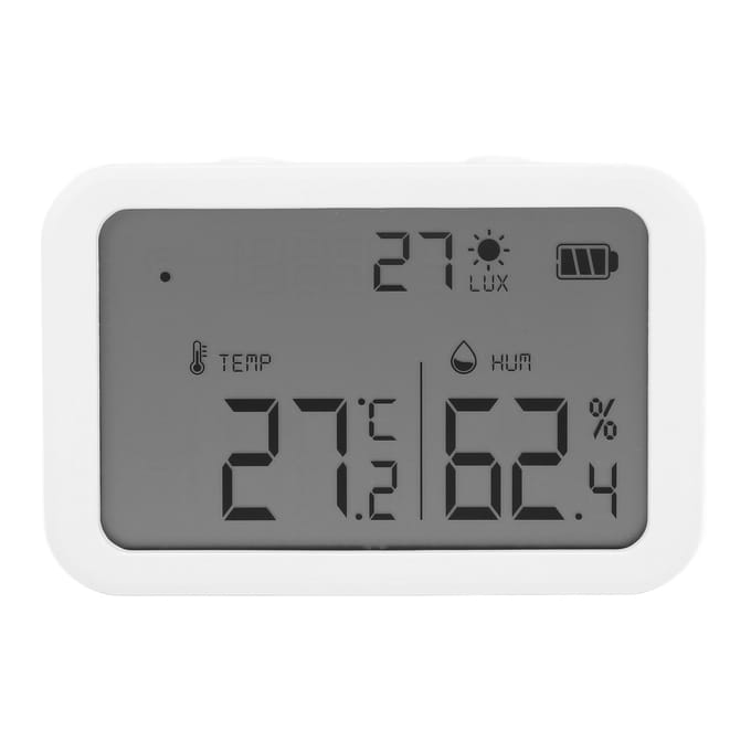 Slimme Sensor voor TUYA Zigbee Temperatuur Vochtigheid Licht 3 in 1 Opnameapparaat met LCD-scherm gray