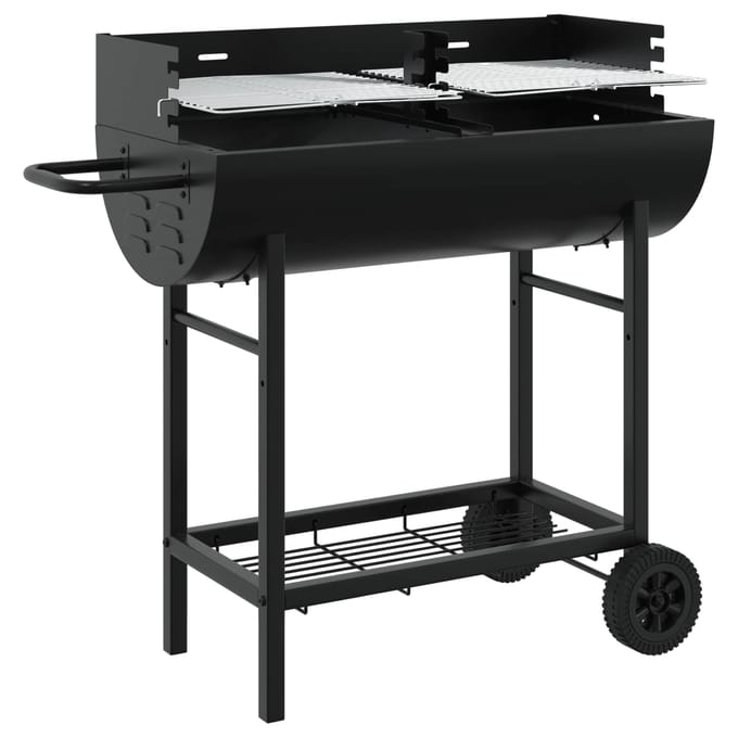 vidaXL Houtskoolgrill 96,5 x 42,5 x 88,5 cm Zwart