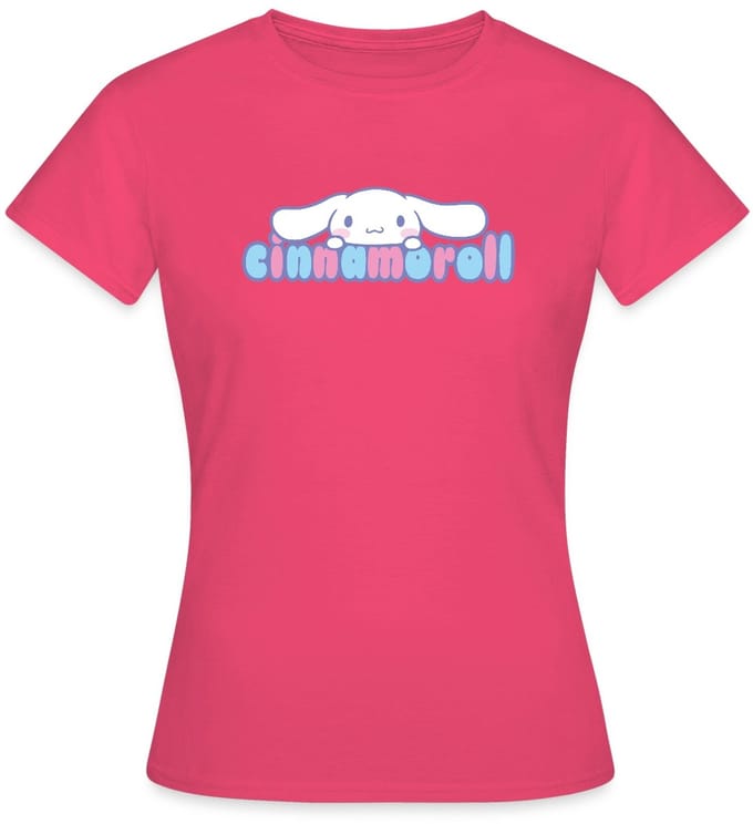 Cinnamoroll Gluurt Over De Letters T-Shirt Dames