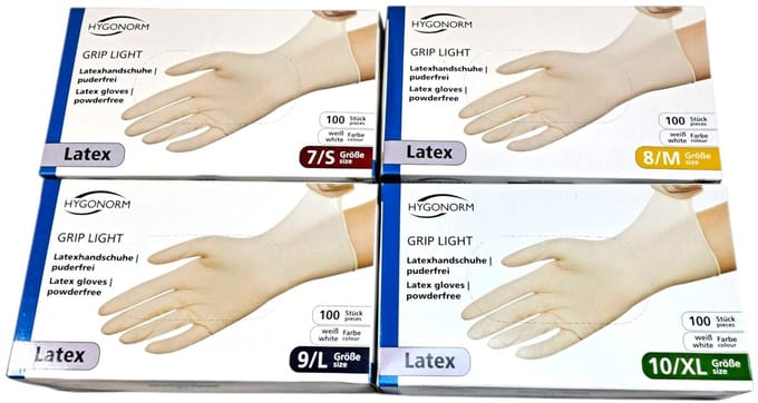 Latex handschoenen wegwerp maat M 100 stuks - poedervrij - wit