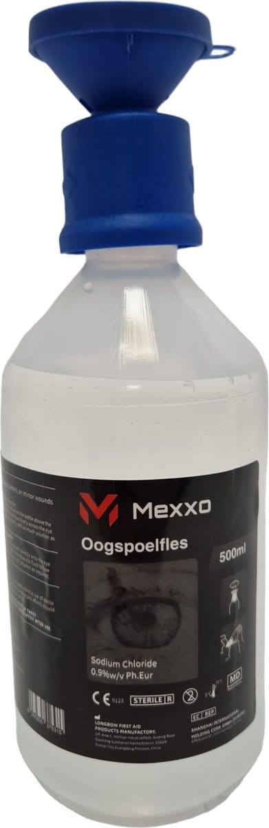Mexxo Oogspoelfles - Oogdouche - 500 ML - NaCl 0,9% - Circa 4 jaar houdbaar