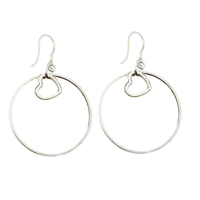 Allergievrij Oorring zilverkleur hart-Charme Bijoux