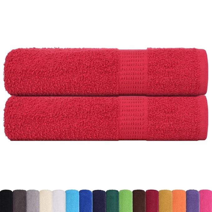 vidaXL - Badhanddoeken - FROGN - 2 - st - 100x150 - cm - 360 - g/m² - rood