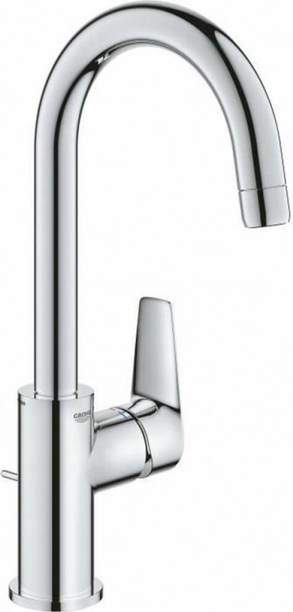 Grohe Start Edge - Wastafelkraan met draaibre uitloop en trekwaste, chroom 24201001