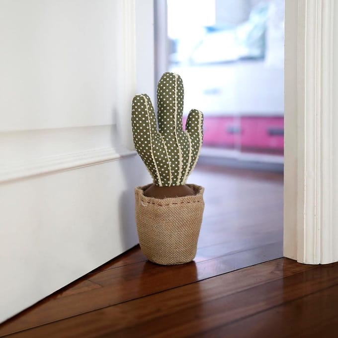 Deurstopper met cactus-design - hout groen - 1200 x 1200 x 3400 cm