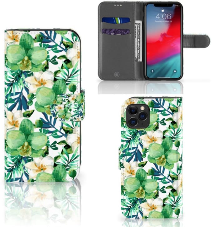 Apple iPhone 11 Pro Hoesje Orchidee Groen