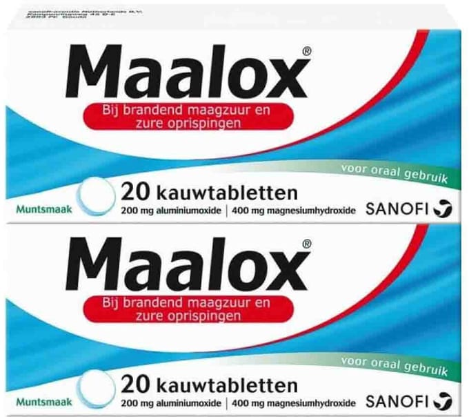 Maalox Kauwtabletten Muntsmaak - 2 x 20 tabletten