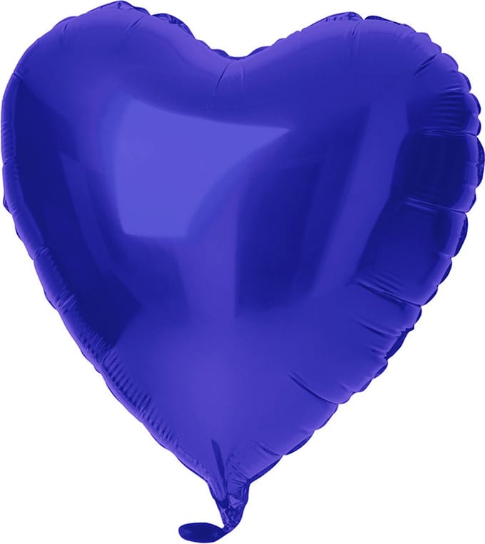 Folat - Folieballon hart mat blauw (45cm)