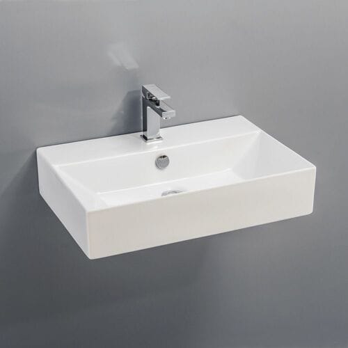 Wastafel Opbouw Sapho Aqualine Rechthoekig 60x42x13.3 cm Keramiek Wit