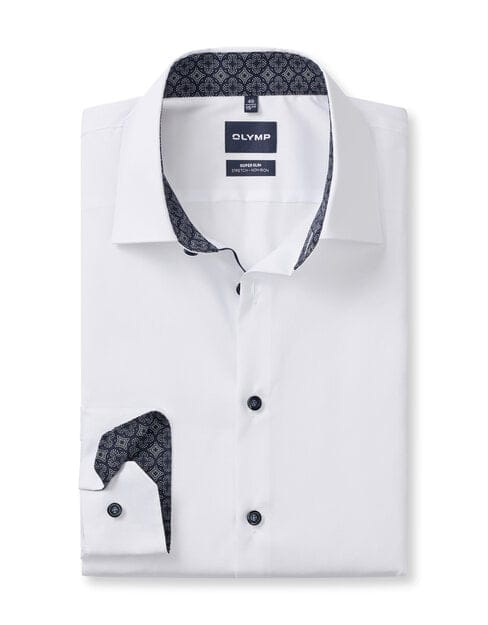 OLYMP No. Six Overhemd, Super Slim, Kent, Blauw