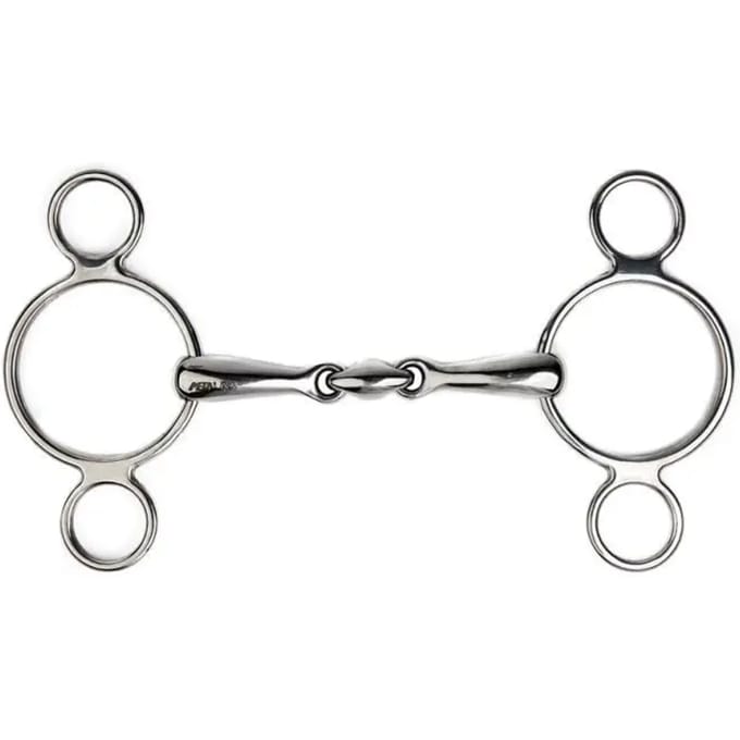 Metalab Dubbel Gebroken Bustrens Met Drie Ringen 18 Mm Zilver 12.5 cm