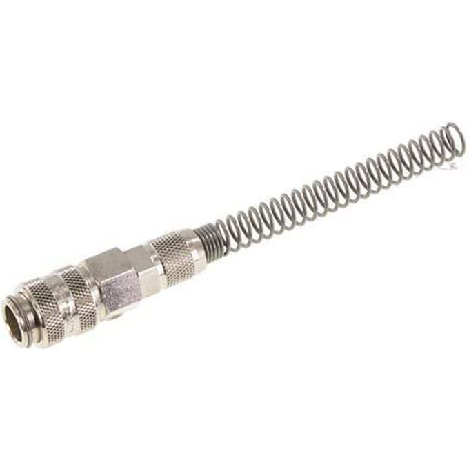 Vernikkeld Messing DN 5 Luchtkoppeling Snelkoppeling 4x6 mm Push-On Buigbescherming Double Shut-Off - CLS5-NPS-BN-SV-4