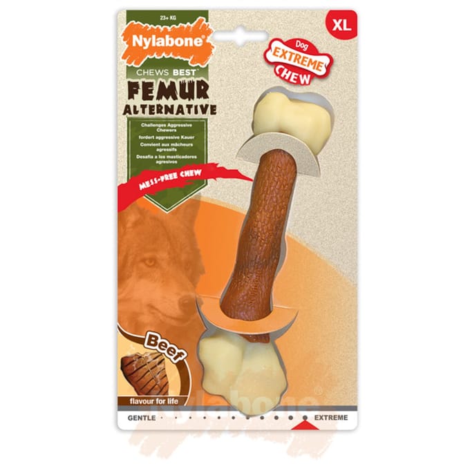 Nylabone Extreme kauwbot dijbeen met rundvleessmaak