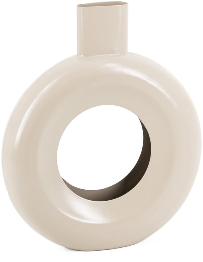 HomeBound by KY | Vaas donut metaal sand | 7x26x30cm | bloemenvaas donutvorm metaal