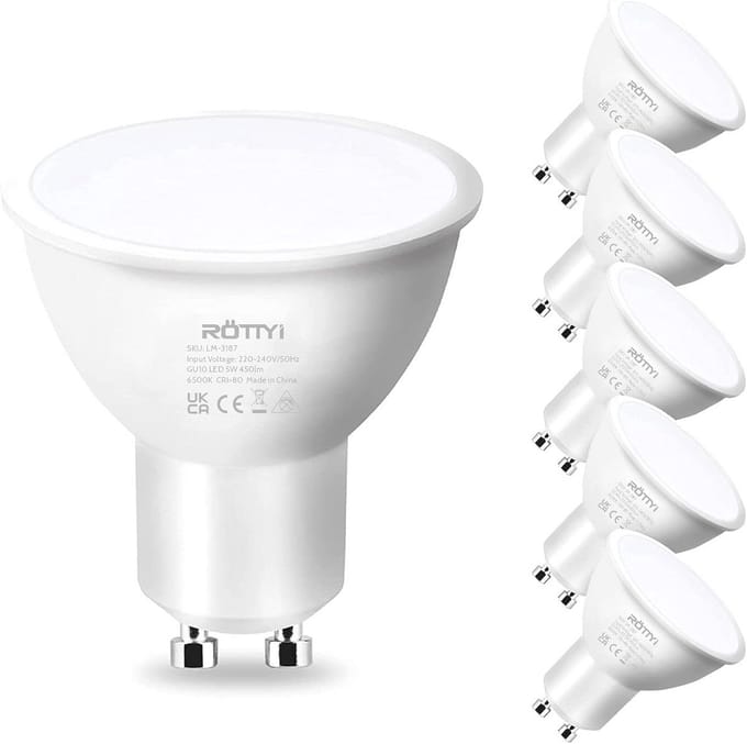 GU10 LED Gloeilampen 6 Stuks 6500K Daglichtwit 5W 450LM Spaarlamp