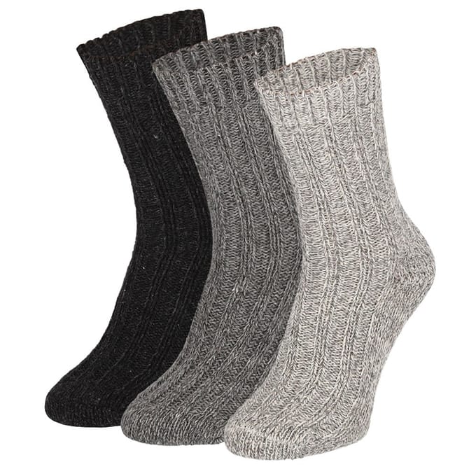 Noorse grof gebreide wollen werksokken - Multi Color - 3-Pak - 46/48