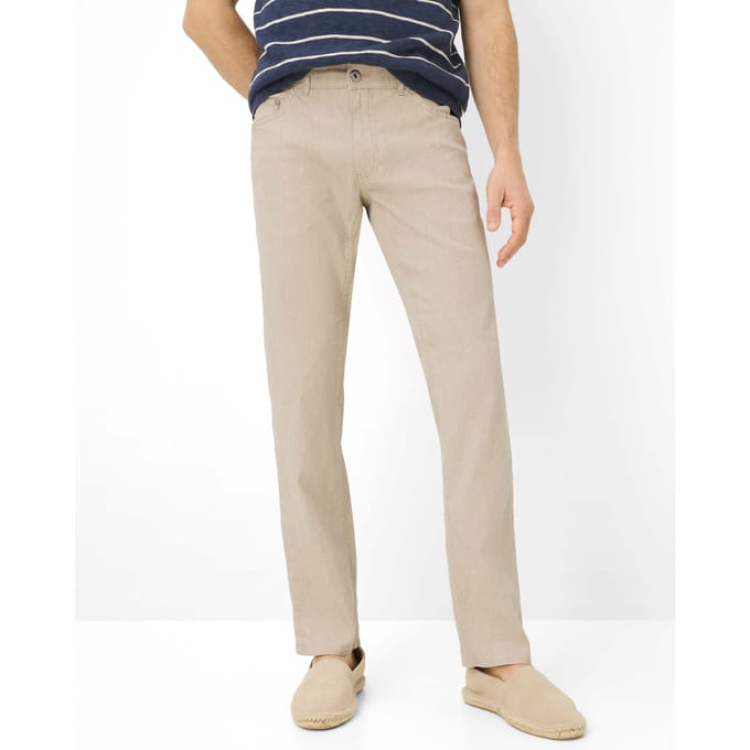 Brax Heren Broek  Style COOPER BEACH, lichtbeige, maat 42/34