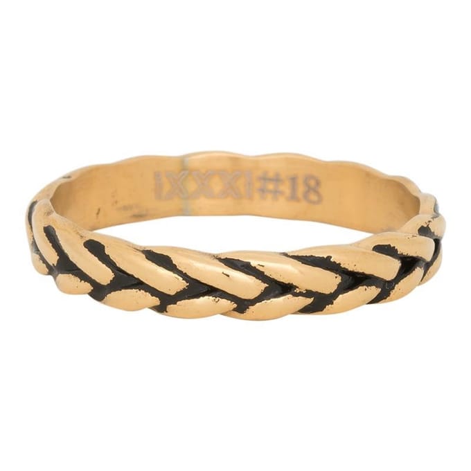 iXXXi Vulring 4mm Wheat knot Goudkleurig - maat 17