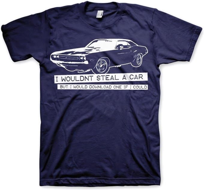Hybris I Wouldn't Steal A Car T-shirt Navy