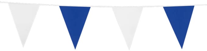Wefiesta - Vlaggenlijn PE blauw wit - 10 meter - 20 x 30 cm