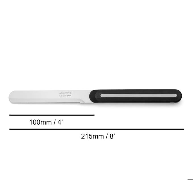 Mes Arcos Tafelmes parelmoer 373624 één stuk van roestvrij staal Nitrum, handvat polypropyleen en lemmet van 10 cm in doos.