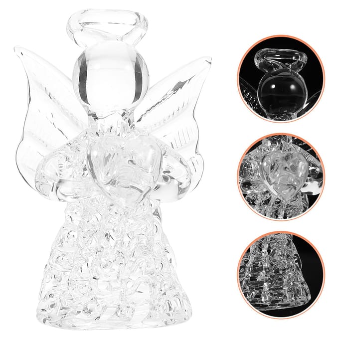 Decor Zegen Engel Windgong Glas Ontwerp Ornament Decoreren Hanger Versiering 5x5x5cm gray