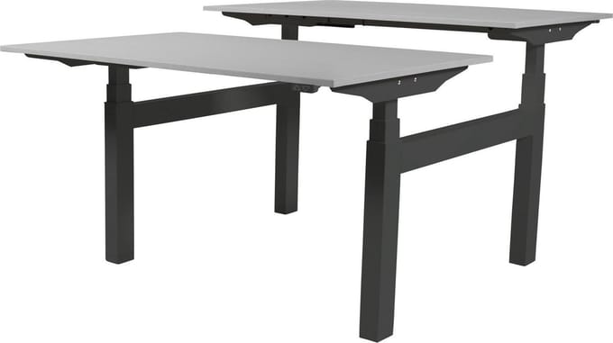 Zit Sta Bureau (2pp) - Elek 140x80/80 grijs - zw frame