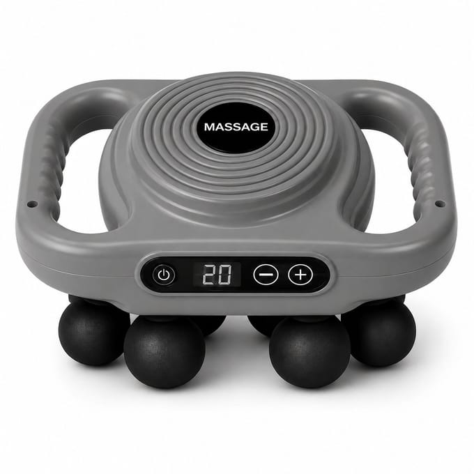 Massage Gun Fascia - Deep Tissue - 6 Koppen - 20 snelheidsniveau's - Grijs