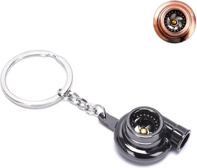 Zwarte Turbo Sleutelhanger Zwart (gun black) - Aluminium