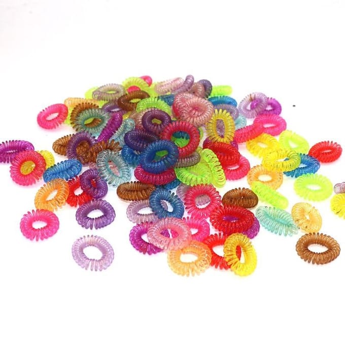 30 Stuks Rubber Haarelastiek Multicolor - Haaraccessoire - Rubber - Elastisch