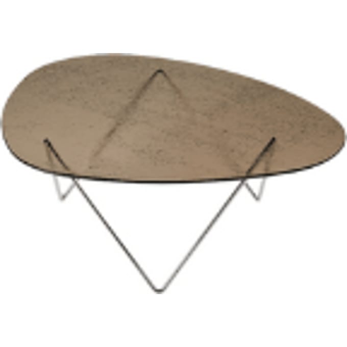 Gubi Pedrera salontafel - chroom - gestructureerd brons glas