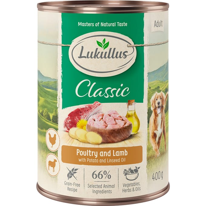 24x400g Combinatie V Gevogelte & Lam Lukullus Hondenvoer