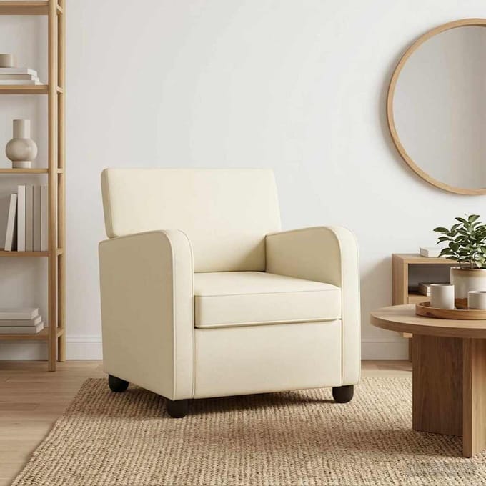 vidaXL - Fauteuil - Crèmekleurig - fluweel