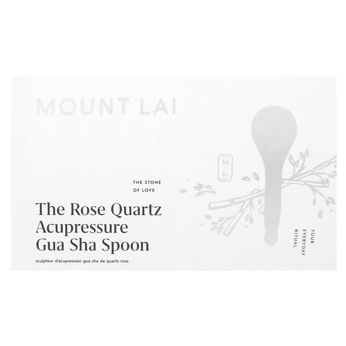 Mount Lai, Rose Quartz Gua Sha Tool for Acupressure, 1 Piece white