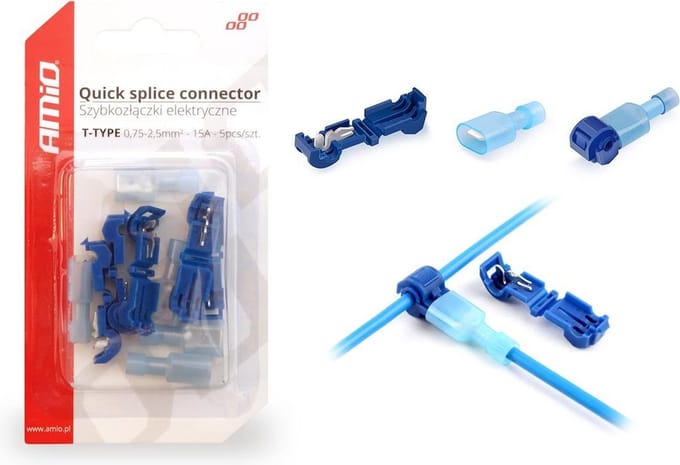 Aftakklem + Draad connector - 0.75-2.5mm - Blauw - 5 stuks