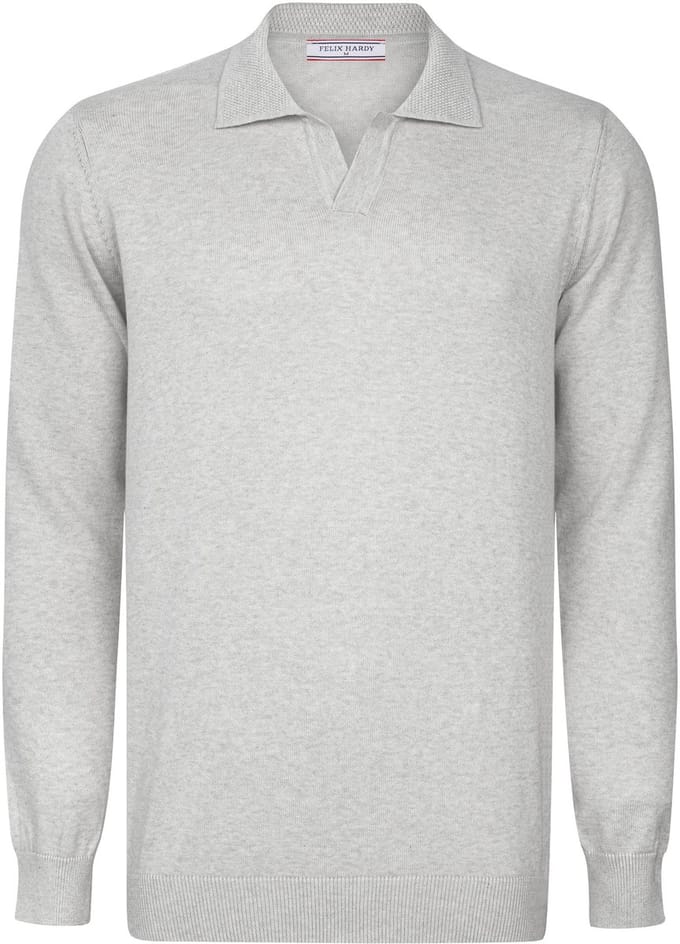 Felix Hardy Pullover Met Polokraag - Zonder Knopen Polo - 100% Katoen Heren Grijs - S